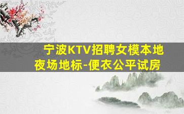 宁波KTV招聘女模本地夜场地标-便衣公平试房